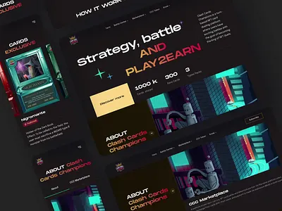 NFT Game - Clash Cards Champions crypto design game illustration layout logo nft template ui website