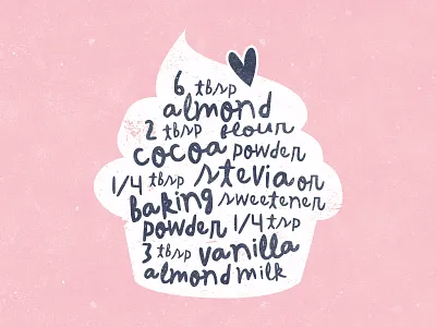 Illustrated Cupcake Recipe bakery cupcake design font food freestyle hand drawn handwriting handwritten illustrated illustration modern recipe recipes typography