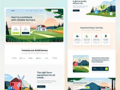 Smartfarm Landing Page 🏞 agriculture animal building desktop earn money equipment farm farmer farming flower forest gradient icons illustrations landing page mentors plant products smartfarm website