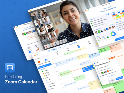 Zoom Calendar App UI app calendar case study concept enhancement events macos meeting mockup remote ui ux zoom