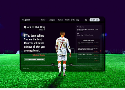 Simple UI of Quotes Website design illustration quotes quotes website ronaldo soccer soccer website ui ux website