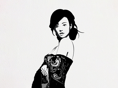 Girl 1 2d art black and white character character design creative digital art digital drawing drawing dribbble girl illustration ipaddrawing japanese girl lineart model monochrome portraitdrawing procreate sketch