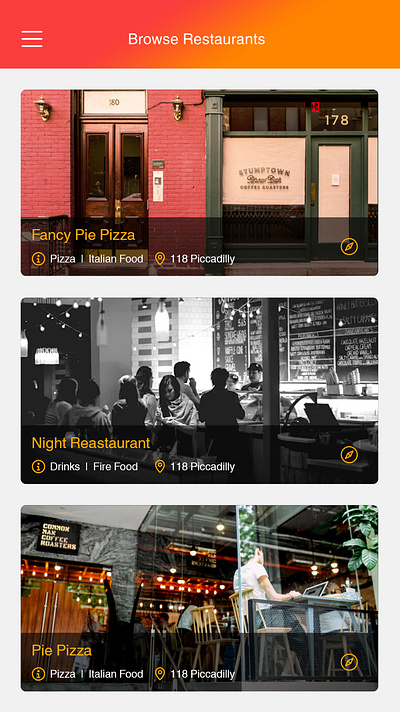 Browse Restaurant app design restaurant ui