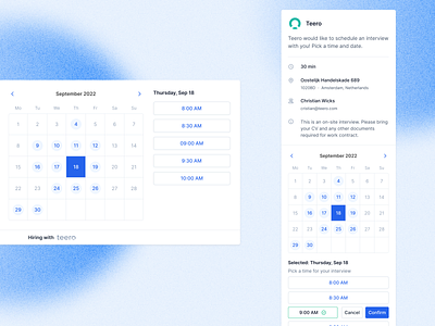 Schedule - pick a time calendar calendar month view calendly choose a time interview job job interview jobs month pick a time recruiting recruitment savvycal schedule select select slot select time slot teero time slot