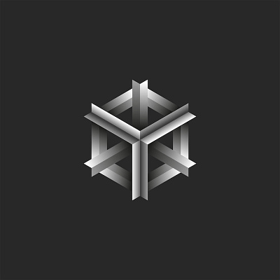 Cubic 3D metal structure, cube logo design 3d cube 3d logo 3d shape branding cube logo cube shape design emblem frame geometric shape gradient logo illustration logo logo design logotype metal structure tech logo technology logo vector