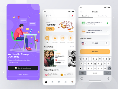 Crowdfunding App app charitable organization charity crowdfunding design funding ios mobile mobile app social app ui ux