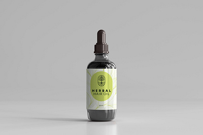 Herbal Hair Oil Cosmetics Label branding cosmetics graphic design label