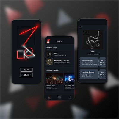 Rock On concert design rock ticket ui ux