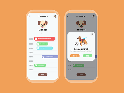 Listdog | A To-do List App for Dog Walkers 3d aplikasi application component design design inspiration dog dog walkers graphic design illustration mobile modal confirmation portfolio to do app to do list ui ux vector visual design