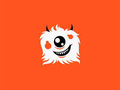 Fuzzy Monster Logo branding cartoon character cute design emblem funny fuzzy icon illustration kids logo mark mascot modern monster orange silly smile vector