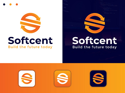 Softcent Logo branding graphic design logo logo design technology logo