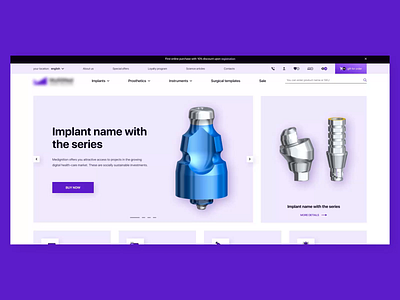 Implant store animation creative design ecommerce hygiene implant medicine mouth mplants online shopping shopping stomatology teeth tooth ui ui ux design ui animation ux web website concept