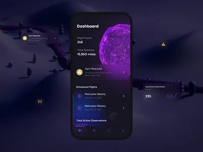Pilot Monitoring App animation app dark dashboard design flight illustration interface mode monitoring motion graphics pilot slick studio ui