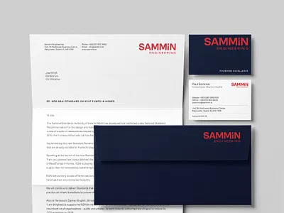 Sammin Engineering Stationery brand identity branding branding agency branding and identity branding design business card design engineer logo graphic design identity ireland irish letterhead logo logo design logotype logotype design redesign stationery visual identity