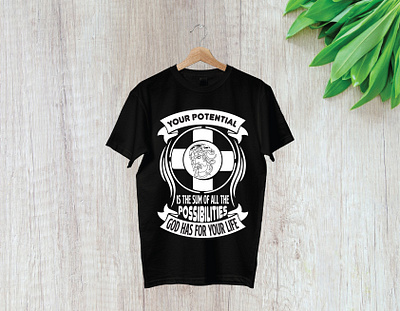 Your potential is the sum of all the possibilities God has for branding design illustration logo t shirt t shirt design t shirt illustration typography ui vector