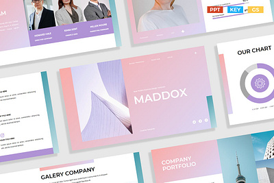 Gradient Pink White Modern Creative - Presentation Template colorful company corporate google slides template gradient keynote template modern photography pink pitch deck portfolio powerpoint powerpoint template presentation presentation template studio template unique website white