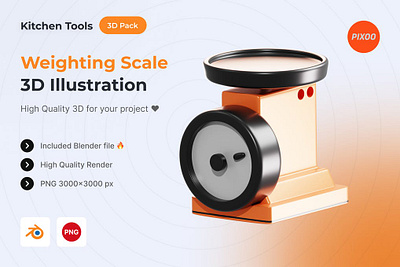 Weighting Scale 3D Kitchen Object 3d 3d animation 3d art 3d icon 3d icons 3d illustration animation app concept design graphic design icon icon design icons icons design illustration logo page ui ux