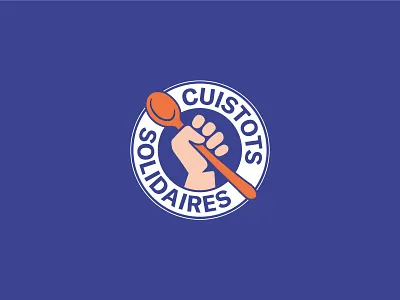 Solidarity logo activism blue cook fight fist food kitchen logo militant orange revolt solidarity spoon
