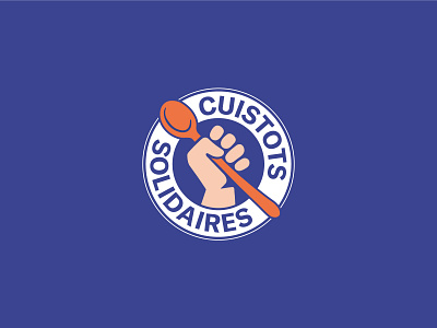 Solidarity logo activism blue cook fight fist food kitchen logo militant orange revolt solidarity spoon