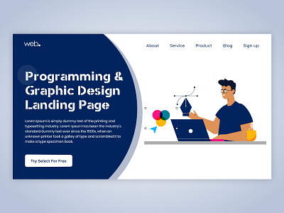 Programming & Graphic Design Landing Page animation app app design app designer branding design graphic graphic design landing page logo motion graphics programming ui