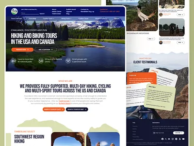 Adventure Travel Landing Page Redesign adventuretravel biking concept design desktop hiking inhensweb landingpage modern northamerica redesign tourism touristic travel travelling travelwebsite ui uxui