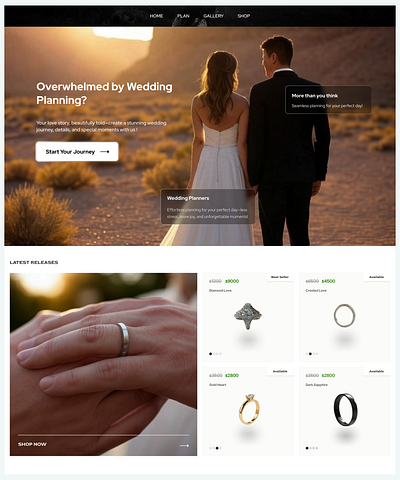 Wedding Planning Website 3d animation branding graphic design logo motion graphics ui