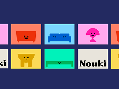 Nouki Colorful Branding Design brand identity brand logo branding colorful colorful design creative creative design design home illustration logo logo design logo mark logotype nouki nouki brand nouki logo sofa typographic design typography