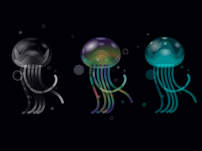 Jellyfish animal blue color creature deep drawing illustration jellyfish nature ocean sea underwater water
