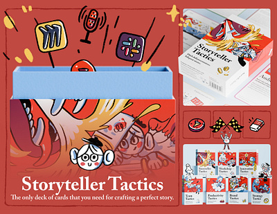 Pip Decks® - Storyteller Tactics Product Visuals brand branding card character deck design graphic design icons identity illustration logo packaging pip decks product