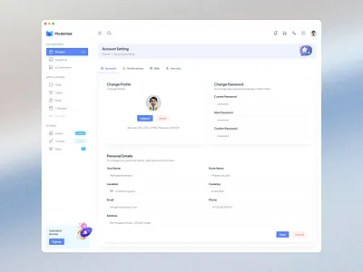 Modernize Account Setting Design account setting ui admin dashboard design admin template design dashboard ui design grap setting design settings ui template ui design theme ui ui ui design