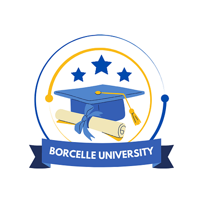 creative logo design of Borcelle University 3d animation app branding creative logo design graphic design illustration logo logo animations logo design motion graphics typography ui ux vector