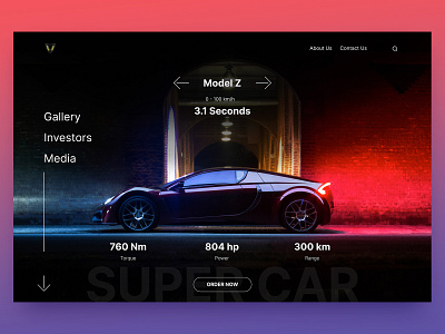 Vega, Super car landing page concept black red dark theme landing page ui super car ui vega super car web design