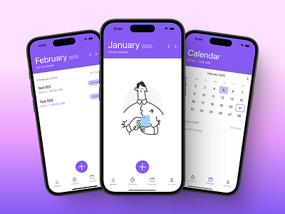 Minimalistic Time logging app for freelancers ai coding app app design cursor swiftui ui