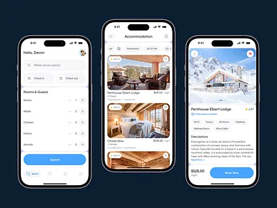 AI-Powered Travel Booking App ai app artificial intelligence booking filter chips filters flight booking marketplace mobile app mobile ui portal real estate booking search tour tourism tourist travel travel app travel service trip