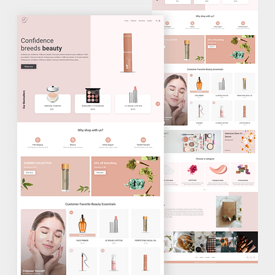 Elegant Beauty E-Commerce Website UI ✨💄 advertising animation app appdesigner branding design graphic design interface logo mackups nyka trending ui user interface uxdesigner web