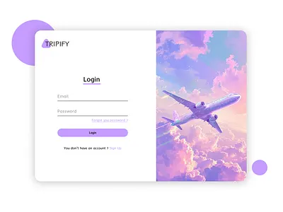 Traveling app login page application branding ui ux website