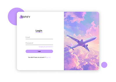 Traveling app login page application branding ui ux website