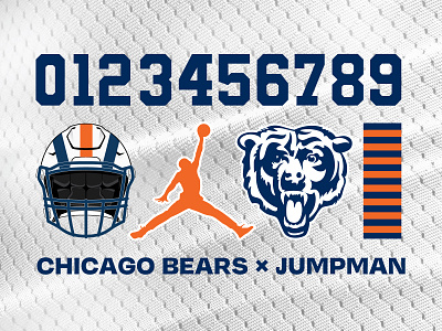 Jumpman x Chicago Uni Kit bears branding chicago chicago bears concept design football jordan jumpman logo nfl numbers typography uniform