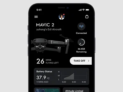 Aircraft Controller Concept aircraft app application concept control controller dark dashboard design dji drone light panel platform sketch ui