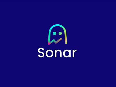 sonar analyse analytics branding clever data detecting ghost logo simple sonar spooky