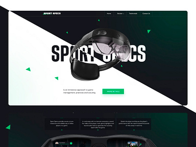 Sport Spect - Landing page digital glasses landing page program sport ui vr eyewear