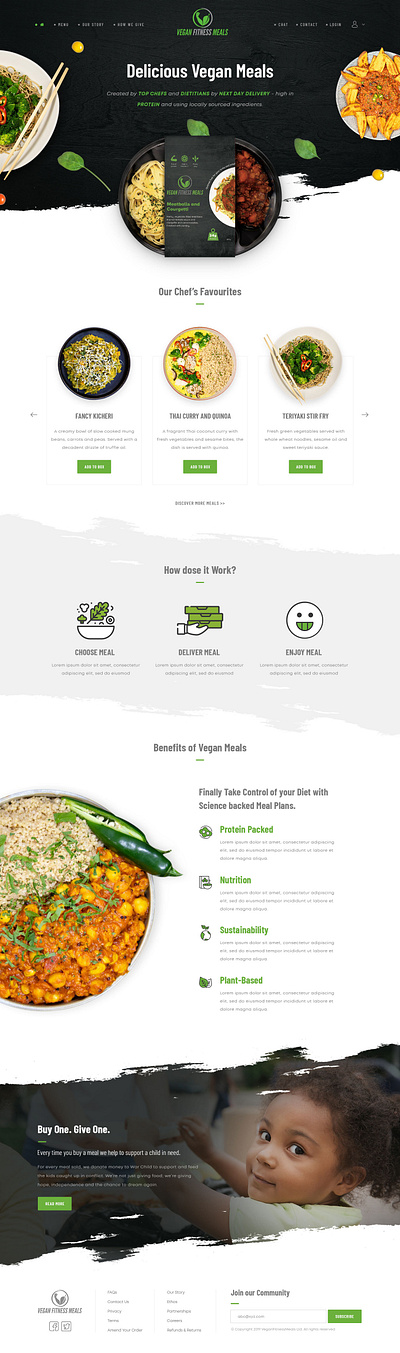 Vegan Fitness Meals design illustration ui ux