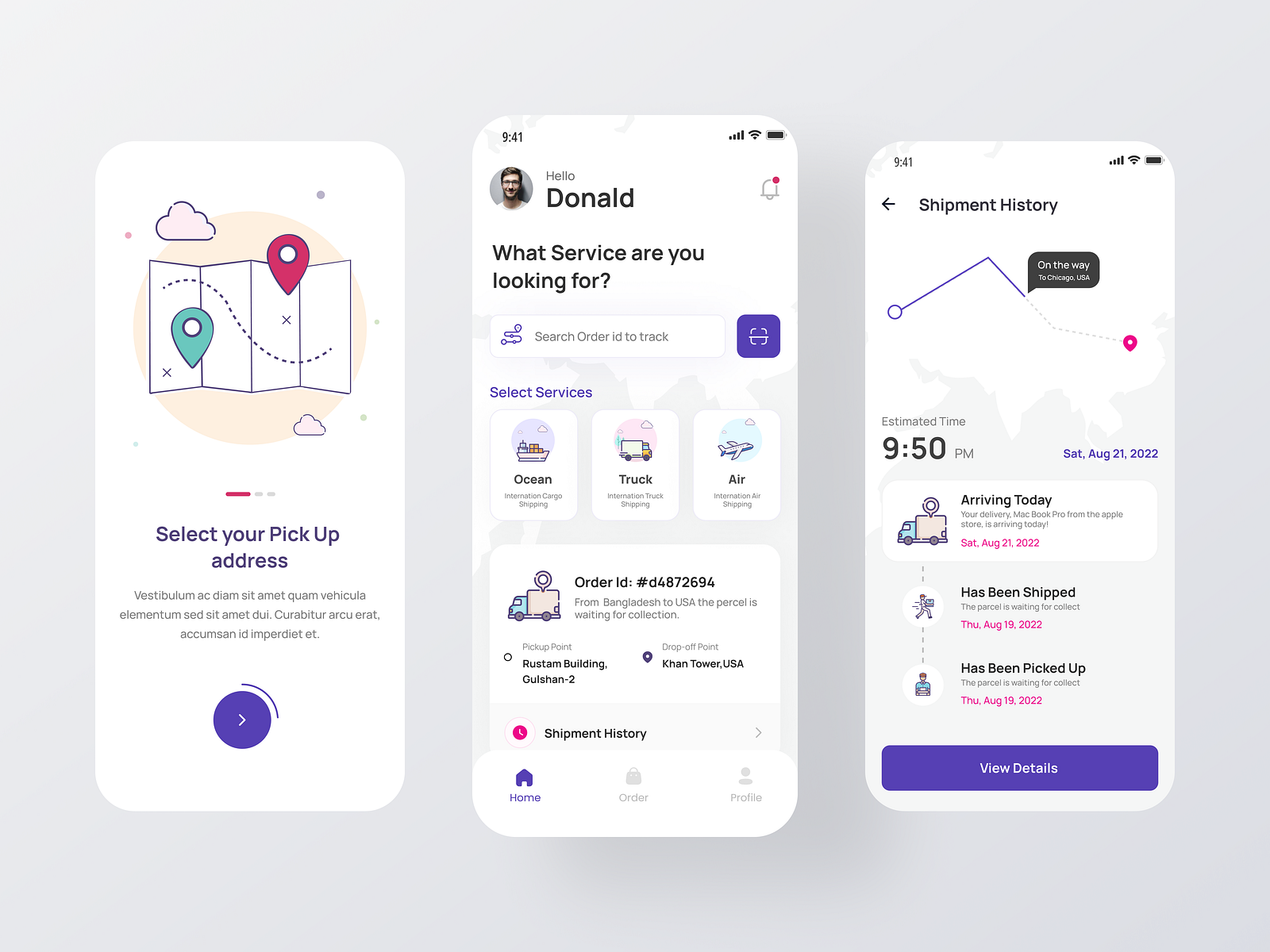 Order Tracking App Design by TechCare™ Inc on Dribbble