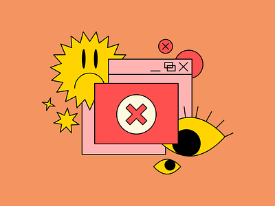 Fatal Error illustrations 🔥 acid branding bright color colorful design error fatal illustration product storytale ui vector