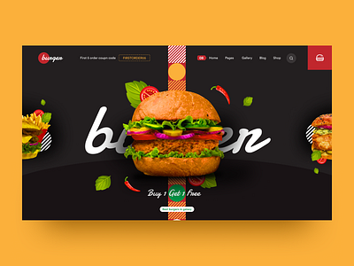 Food Delivery Landing page burger colorful food food and drink food app food delivery food delivery landing page food delivery service food order food ordering food saas food web app foodie landing page landingpage restaurants app snacks ui ux