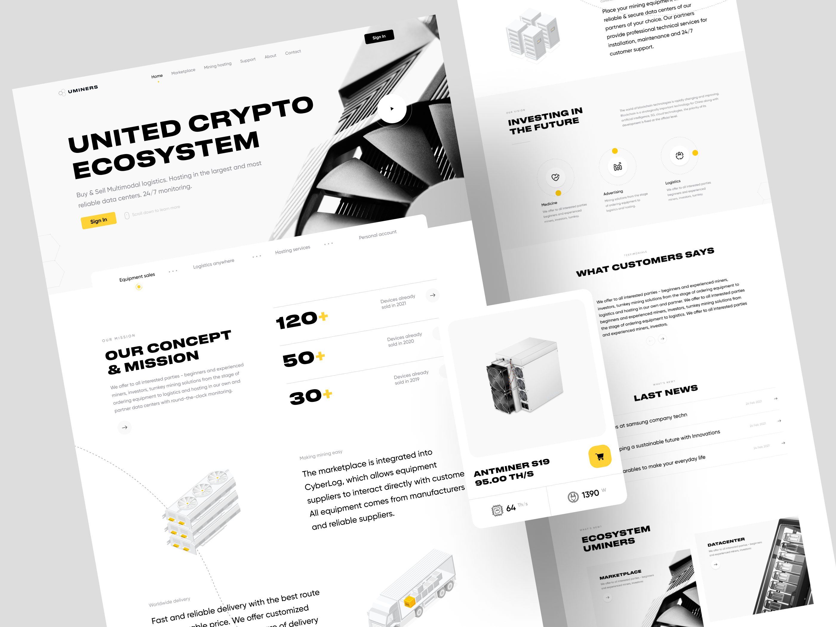 Example of U-Miners – Landing page