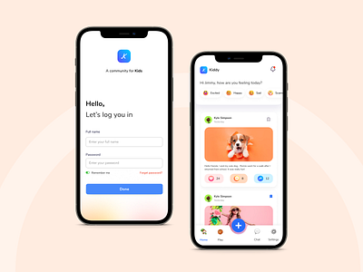 Kiddies - A community for Kids design figma mobile app mobile app design socialapp ui uidesign uidesigner uiux ux uxdesigner visualdesign