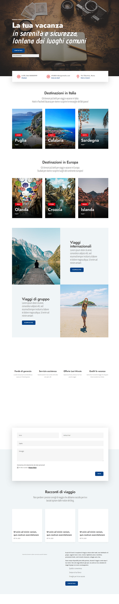 Tour Operator Layout branding design divi illustration web wordpress wordpress blog wordpress design