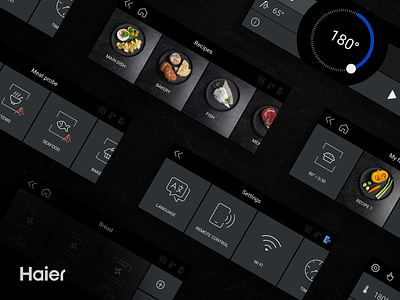 Haier I-Touch Series 6 cooking design embedded food haier hmi industrial interface iot kitchen oven product smart ui ux
