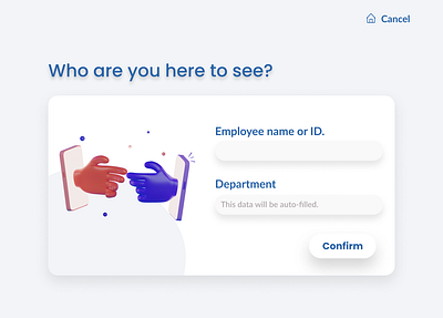 Visitor logbook check-ins and checkouts (Selecting your Host) 3d ui